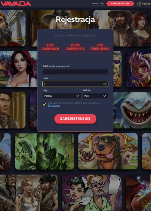 Rejestracji Vavada Casino<